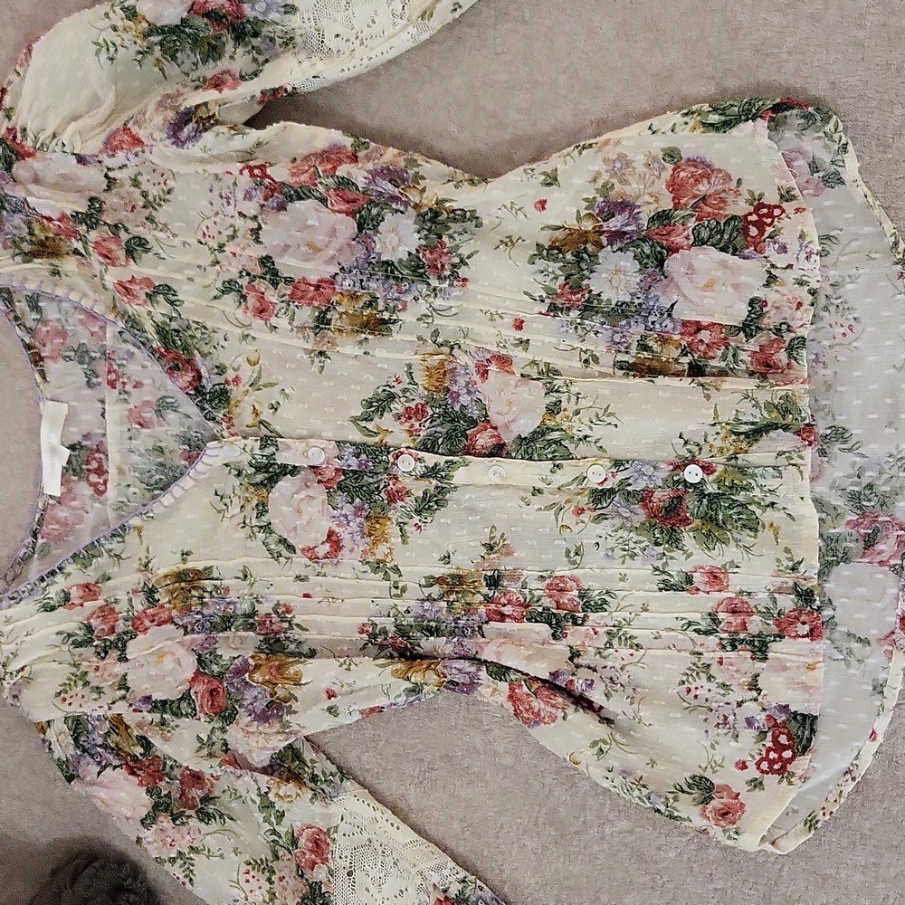 LoveShackFancy Merida Floral Blouse XS